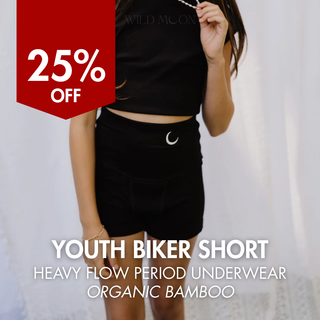 Youth Biker Short: Heavy Flow